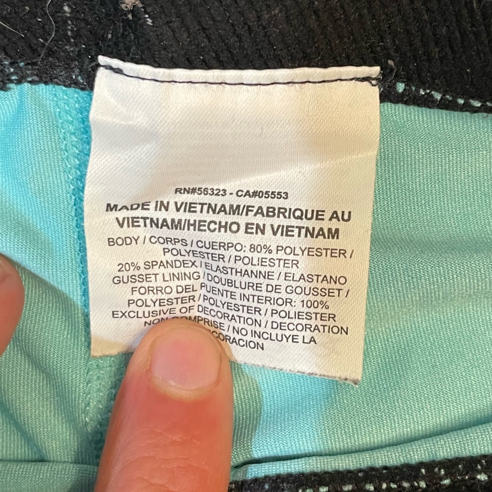 Nike Pro Turquoise Geometric Pattern Running Yoga… - image 5